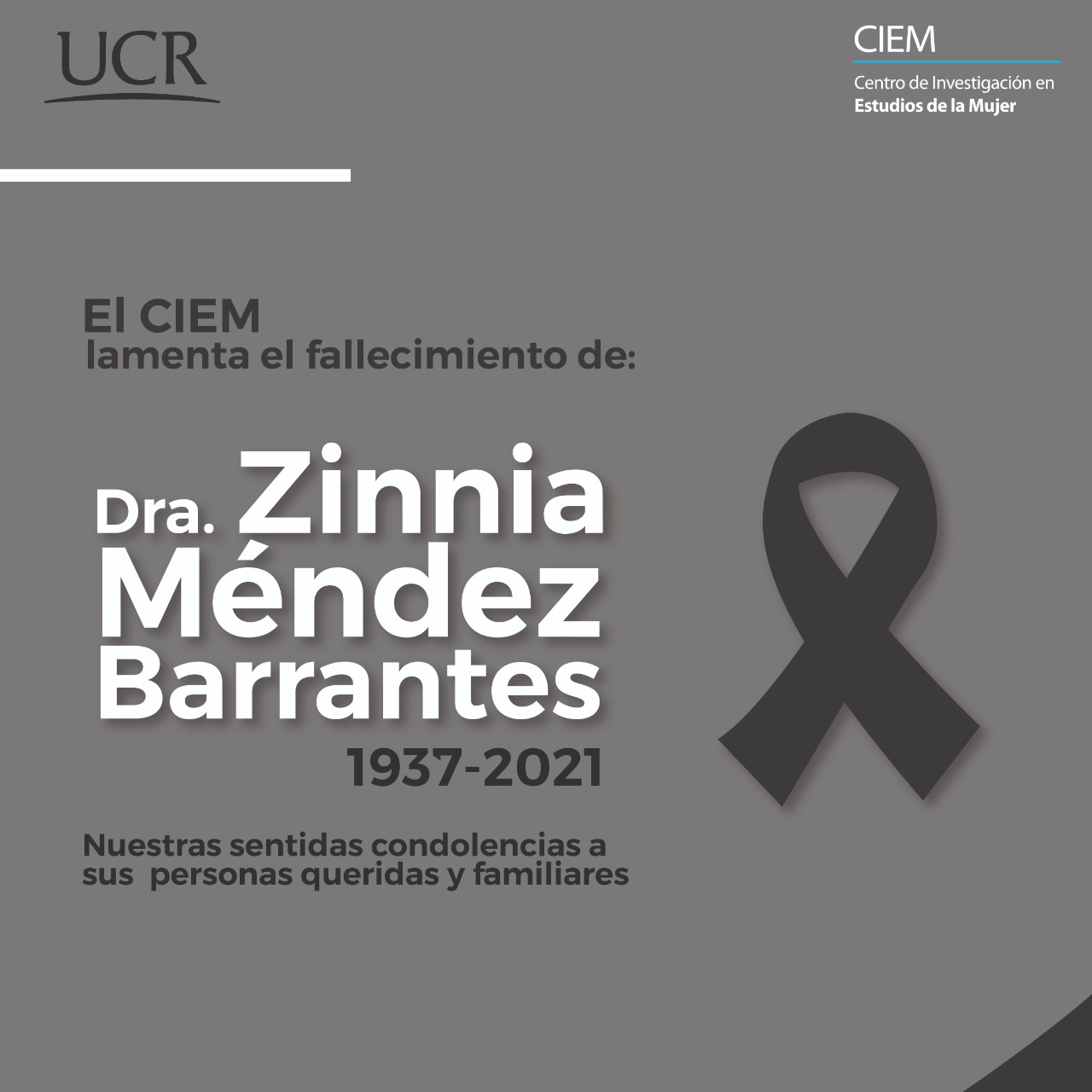 Nota luctuosa por la muerte de la Dra. Zinnia Méndez
